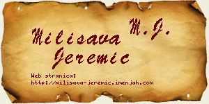 Milisava Jeremić vizit kartica